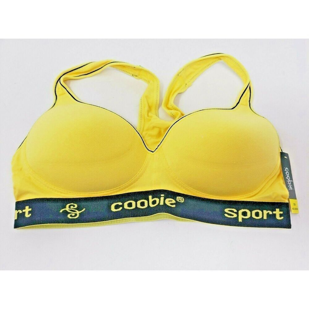 COOBIE SPORTS BRA STYLE 6899 SIZE 32B YELLOW NEW WITH TAGS